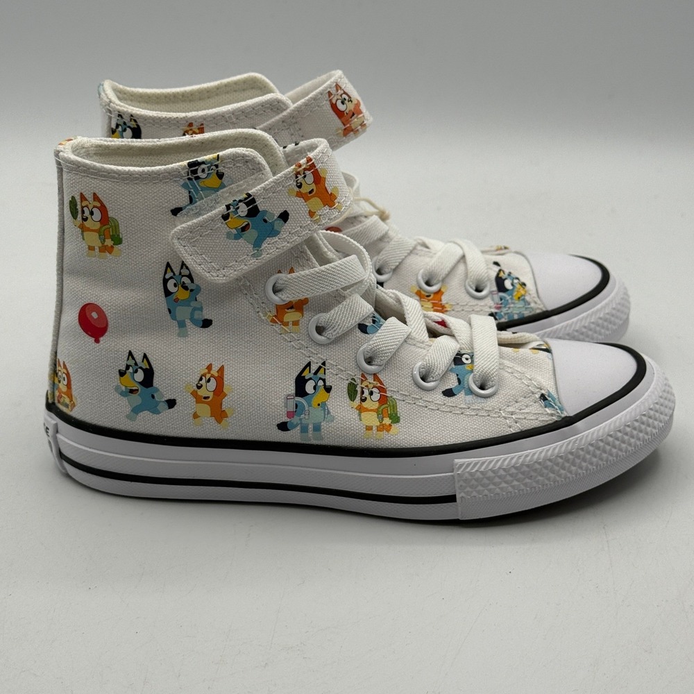 Converse Chuck Taylor All Star 1V Hi Kids 12 White Bluey Print A16463F